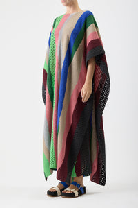 Alira Crochet Poncho in Multi Cashmere