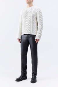 Geoffrey Knit Sweater in Ivory Cashmere