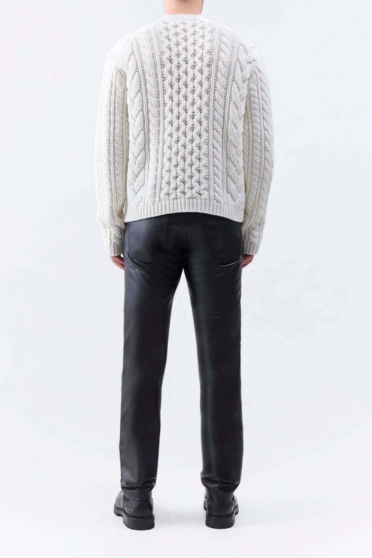 Geoffrey Knit Sweater in Ivory Cashmere