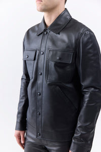 Levy Jacket in Black Nappa Leather