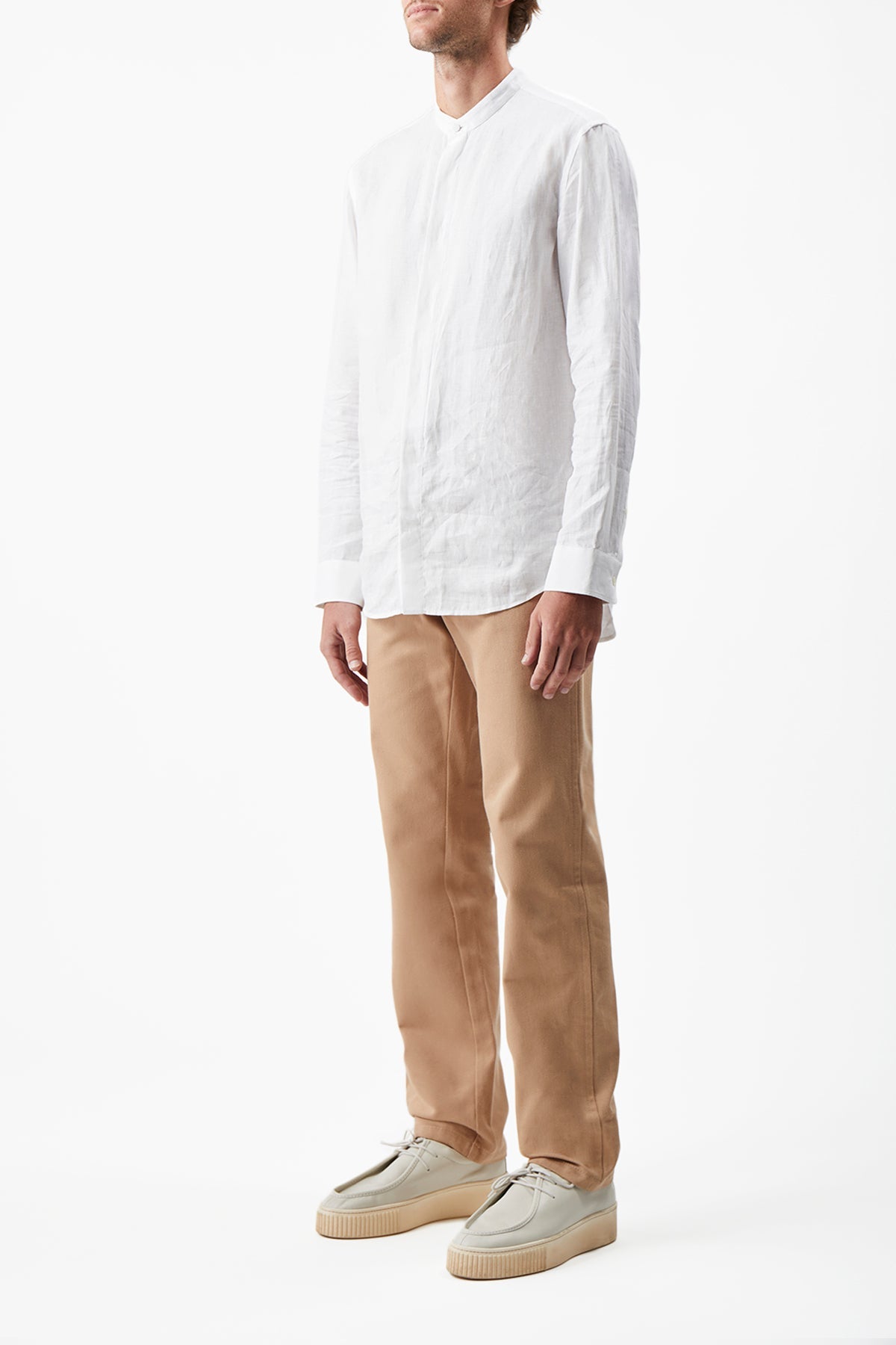 Ollie Shirt in White Aloe Linen