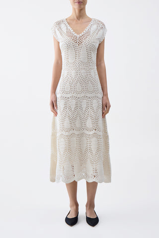 Waldman Knit Dress in Ivory Cashmere Wool