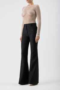 Allanon Sequin Pant in Black Virgin Wool