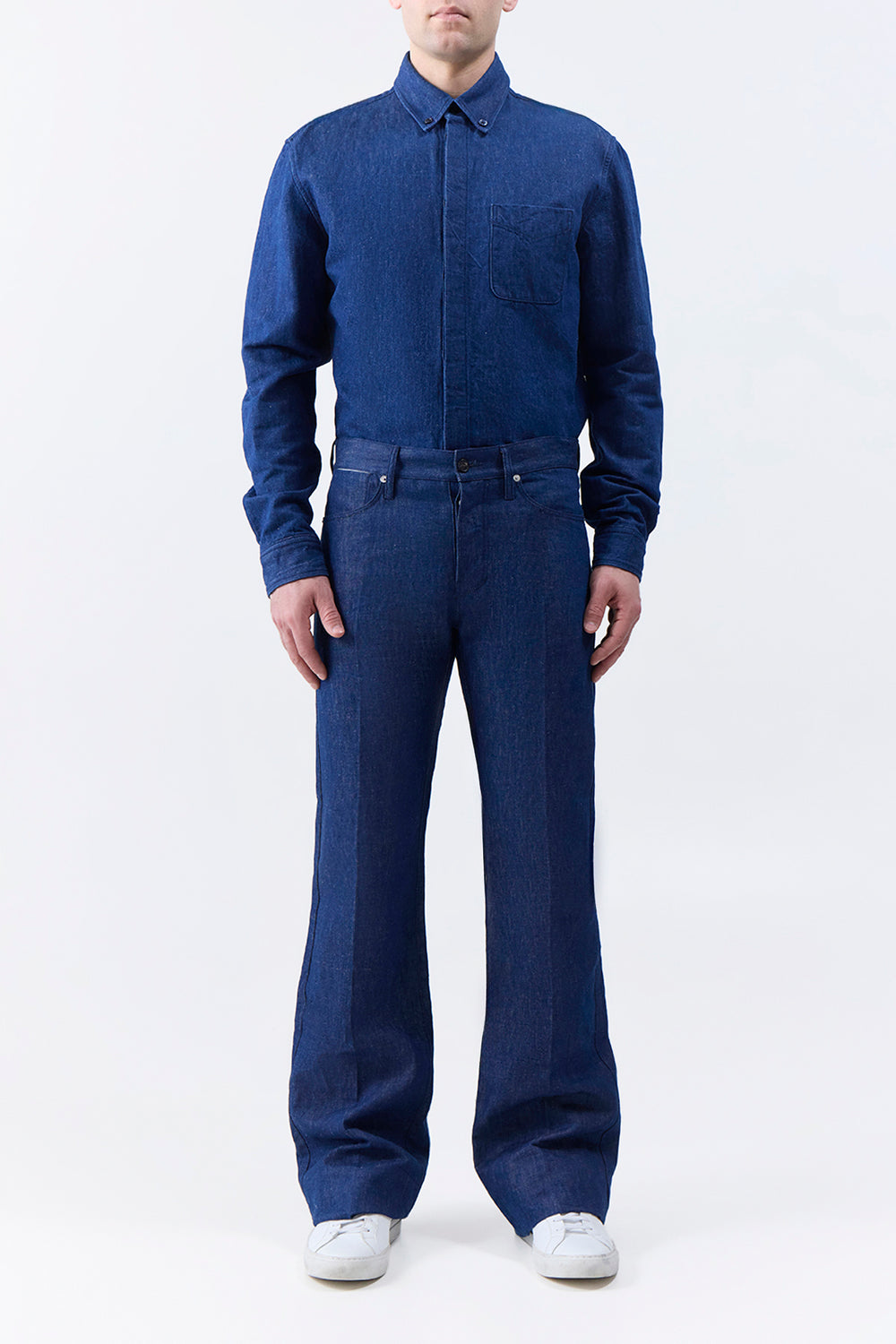 リサイクルコットンリネンデニムのプレストン ファイブポケットパンツ