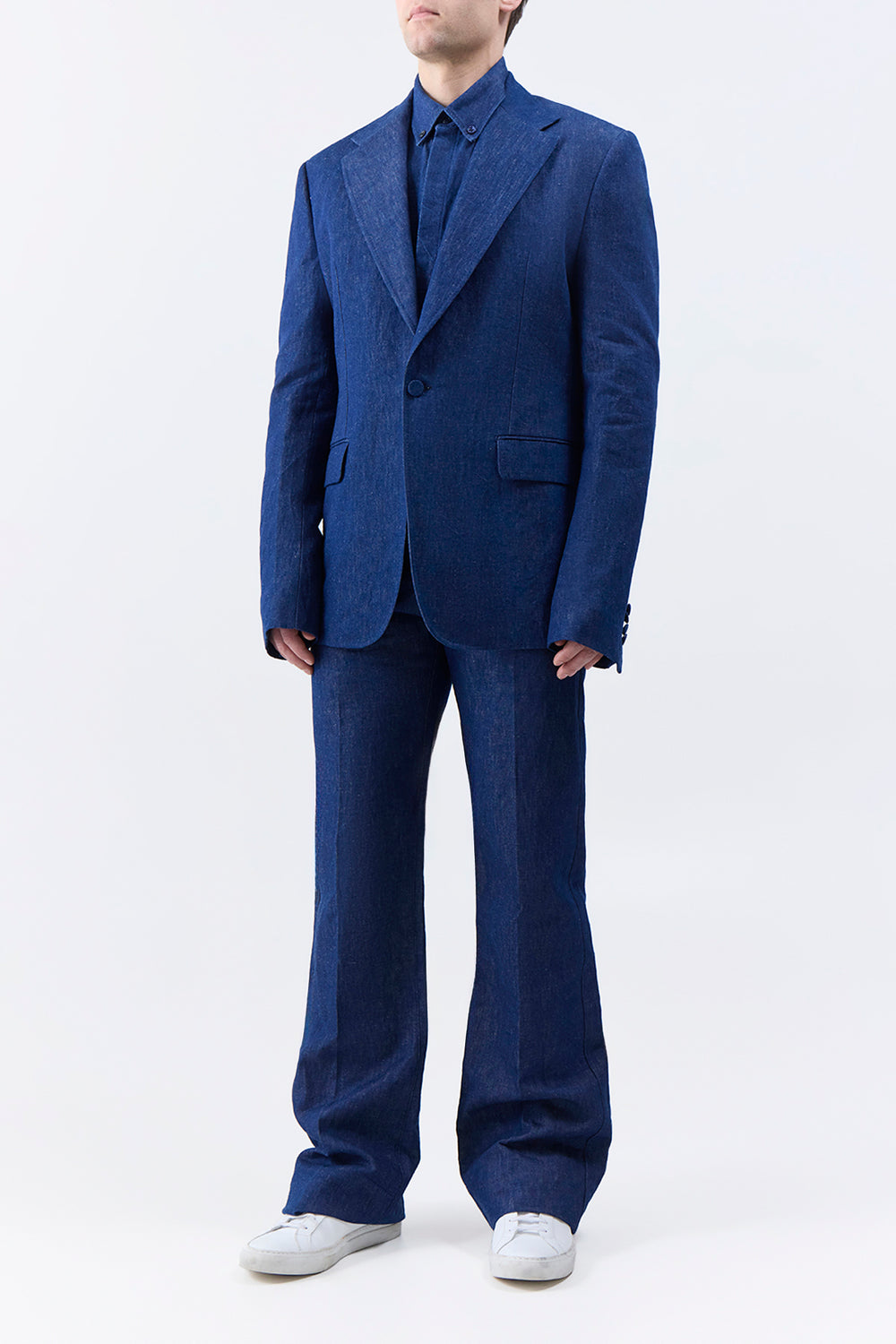 Leiva Blazer in Recycled Cotton Linen Denim