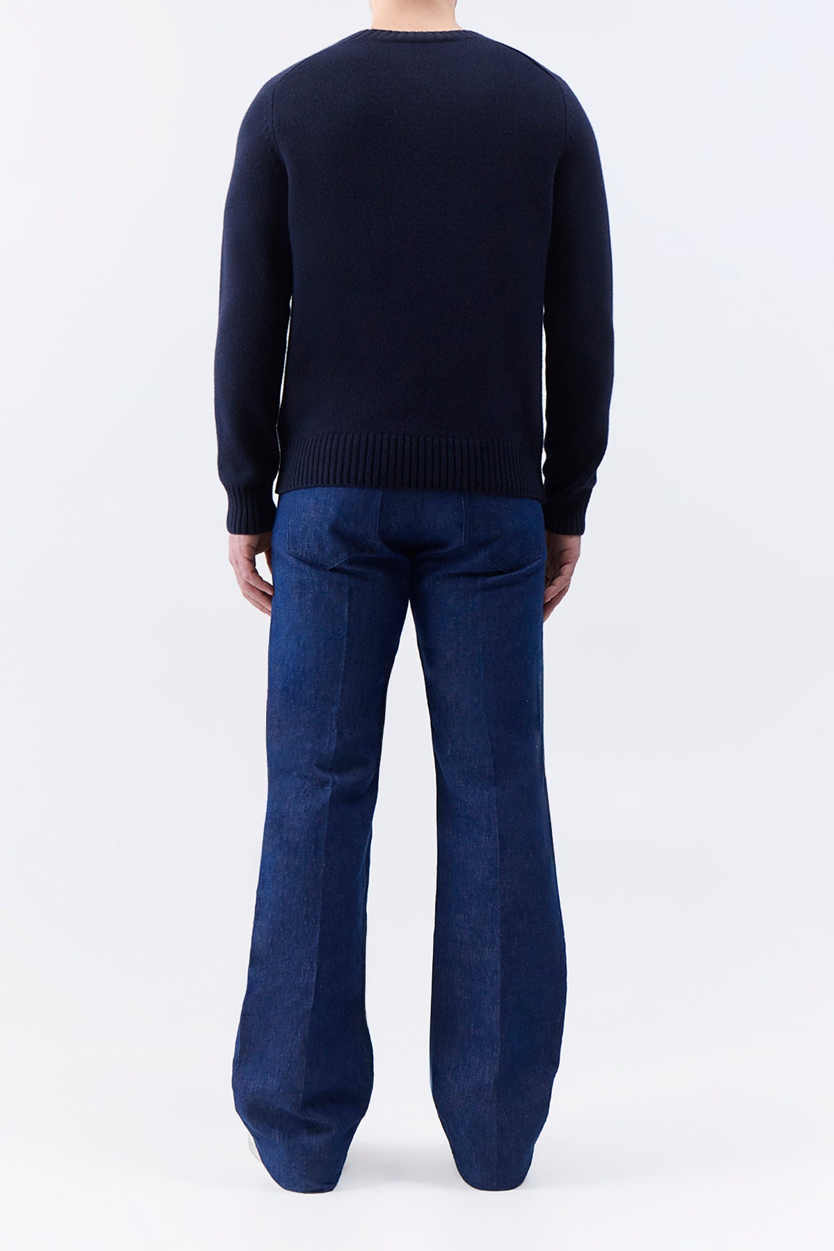 Francesco Knit Sweater in Dark Navy Cashmere