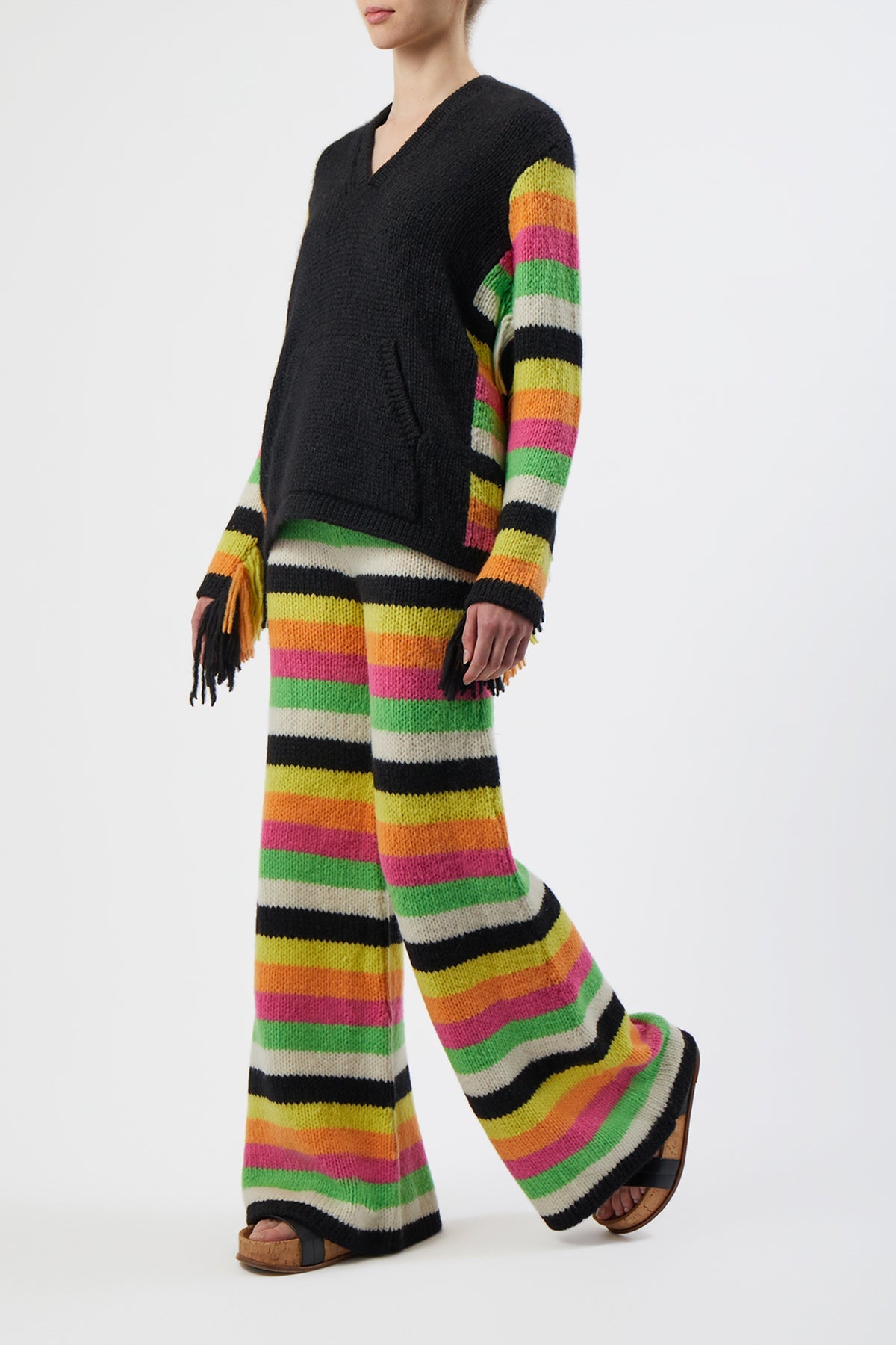 Liu Striped Pant in Multi Cashmere