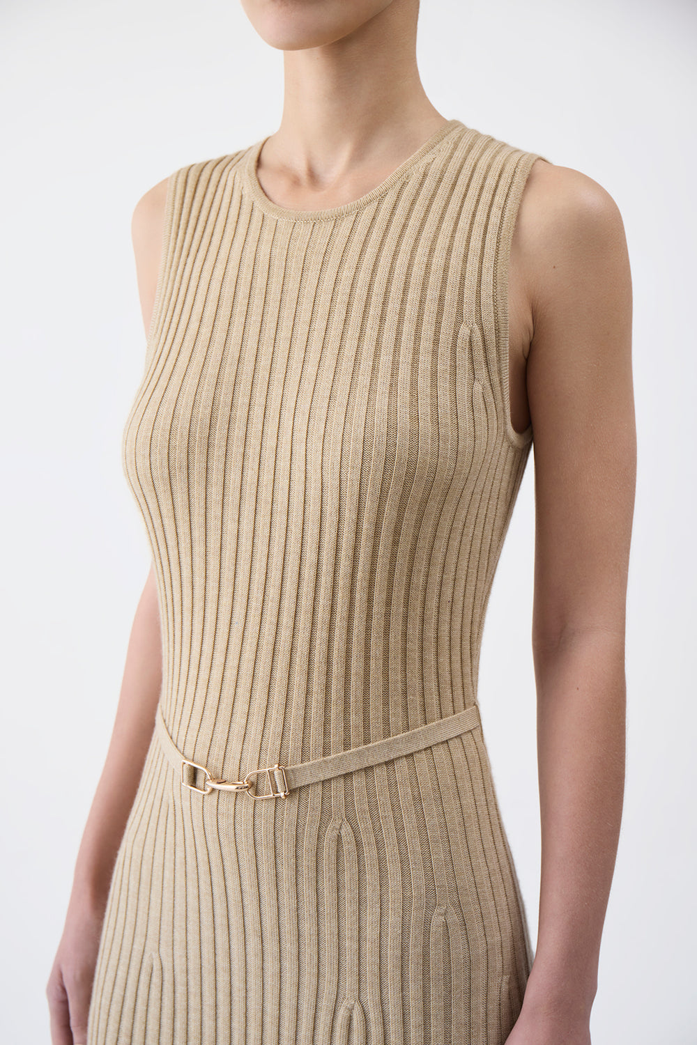 Meier Knit Dress in Hay Merino Wool Cashmere