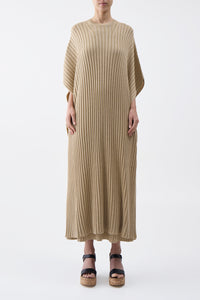 Taos Knit Poncho in Hay Merino Wool Cashmere