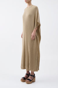 Taos Knit Poncho in Hay Merino Wool Cashmere