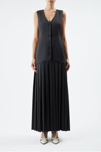 Leone Vestdress in Black Virgin Wool