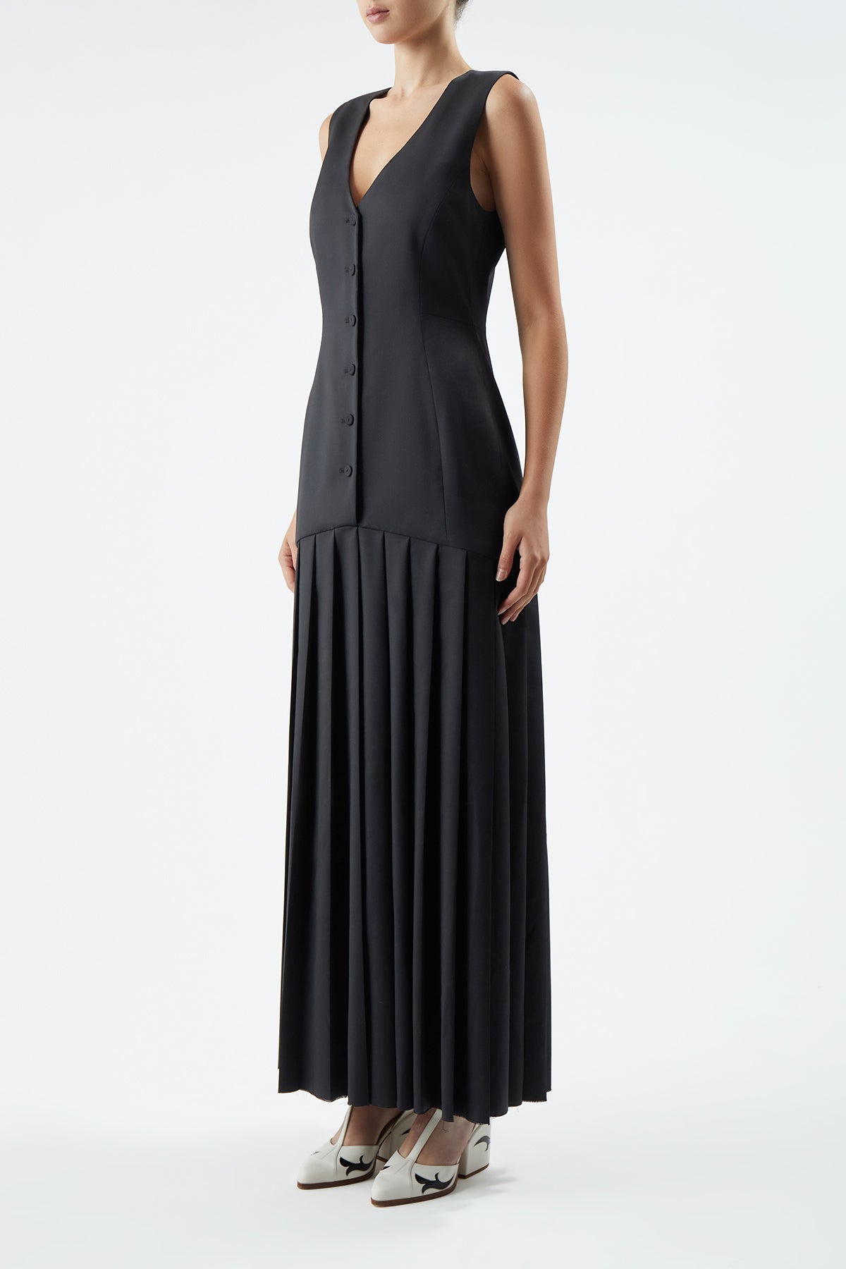 Leone Vestdress in Black Virgin Wool