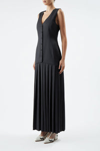 Leone Vestdress in Black Virgin Wool