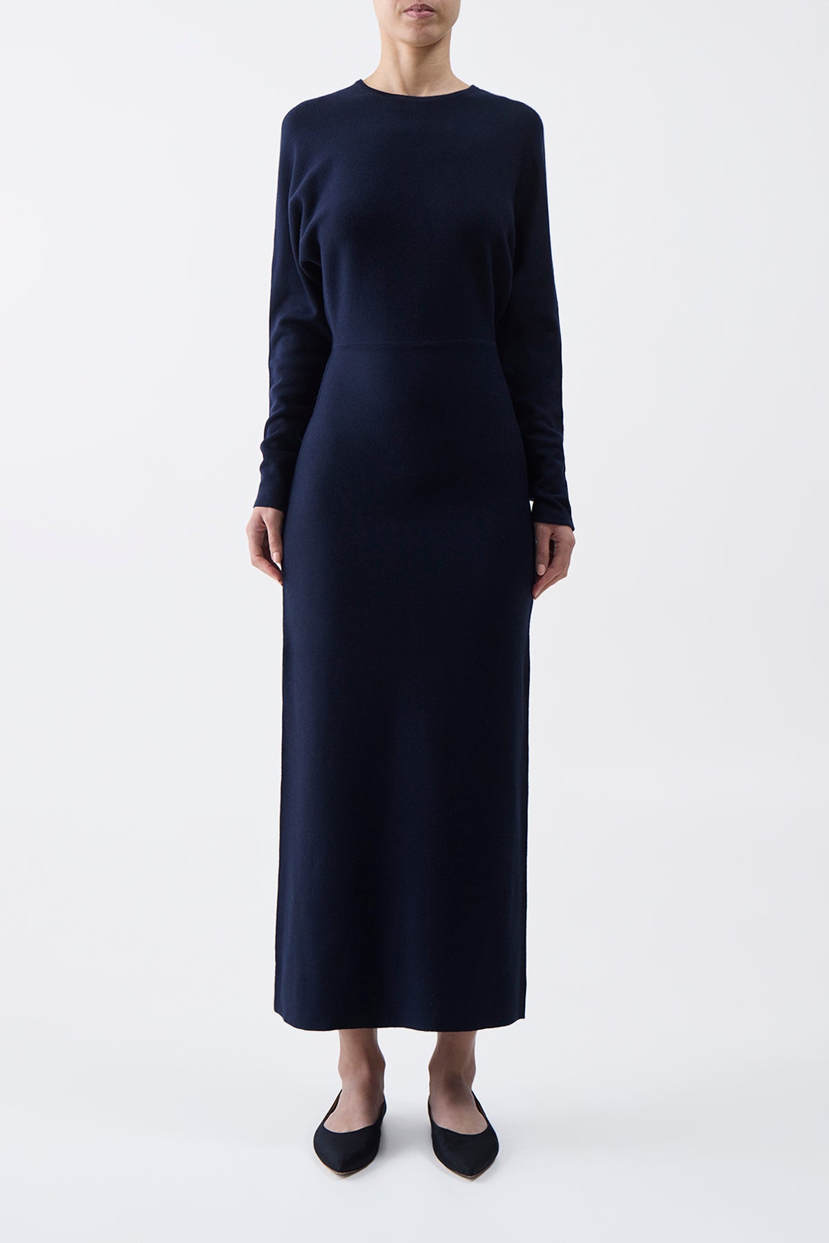 Semaine Knit Dress in Navy Silk Cashmere