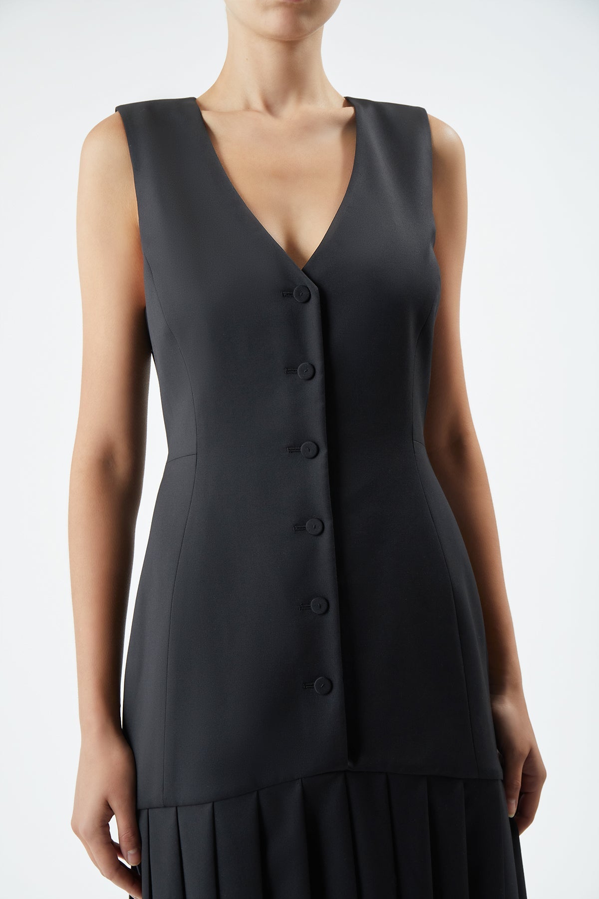 Leone Vestdress in Black Virgin Wool