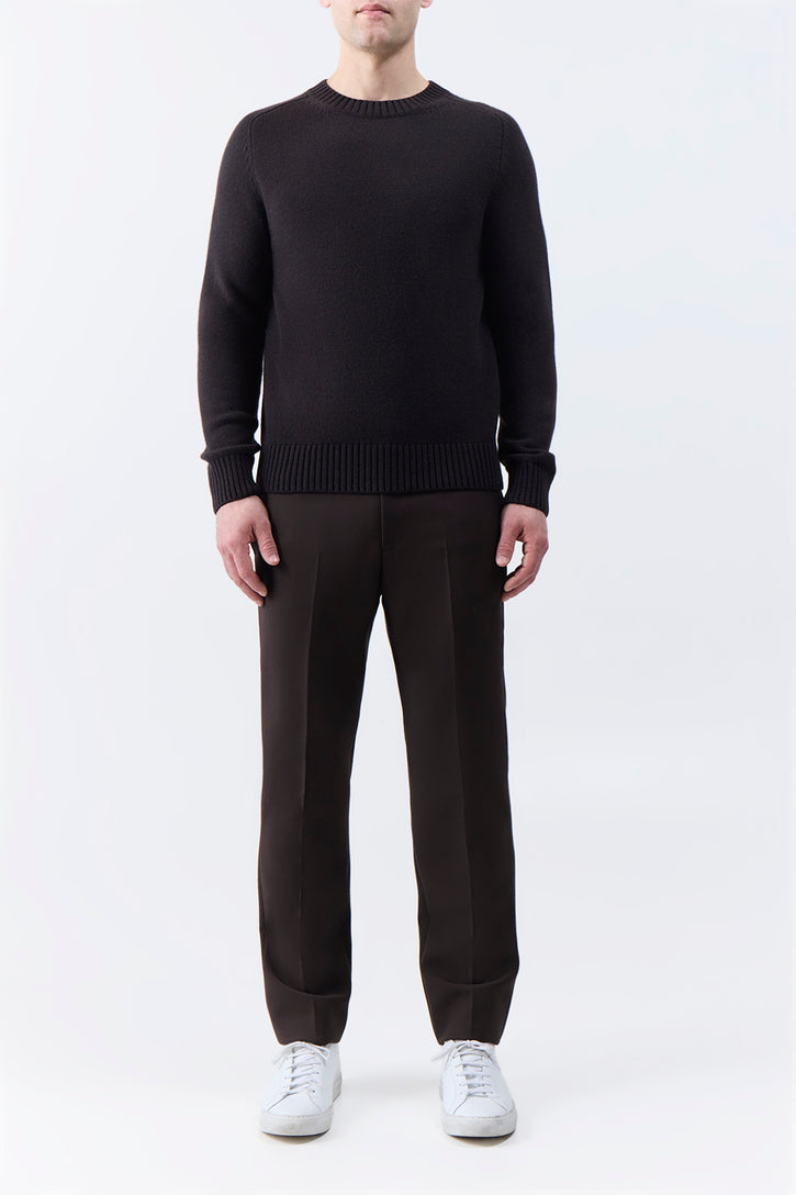 Francesco Knit Sweater in Chocolate Cashmere