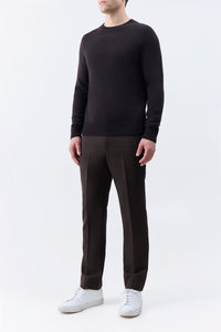 Francesco Knit Sweater in Chocolate Cashmere