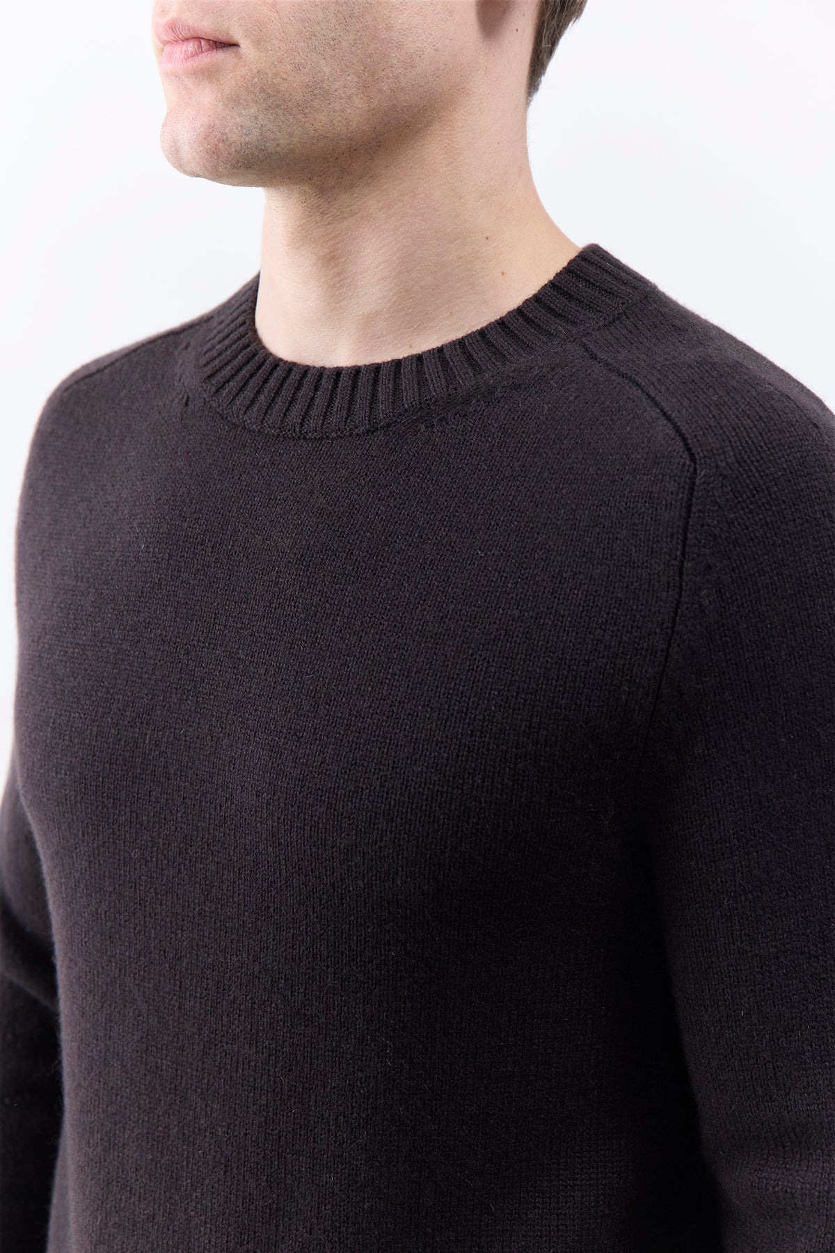 Francesco Knit Sweater in Chocolate Cashmere