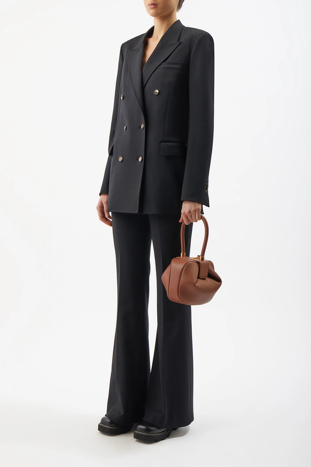 Nina Bag in Ivory & Cognac Nappa Leather