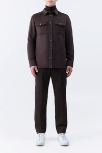 Lucas Overshirt in Chocolate Winter Silk