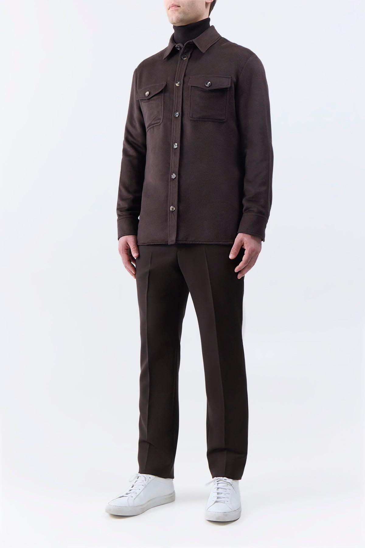 Lucas Overshirt in Chocolate Winter Silk