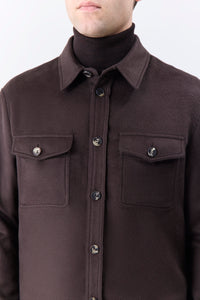 Lucas Overshirt in Chocolate Winter Silk