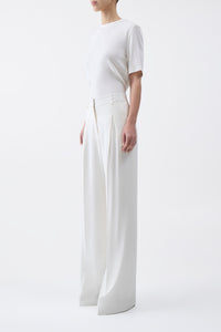 Maura Pant in Ivory Silk Crepe