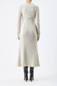 Amaris Knit Dress in Ivory Cashmere