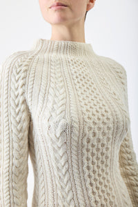 Amaris Knit Dress in Ivory Cashmere