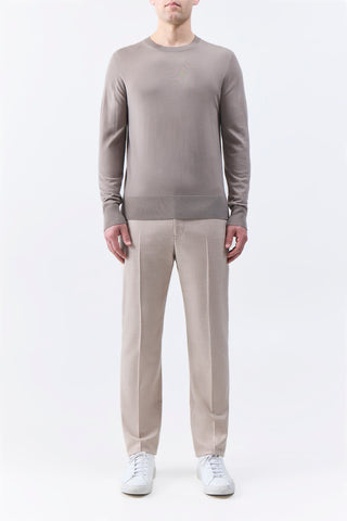 Palco Knit Crewneck in Oatmeal Merino Wool