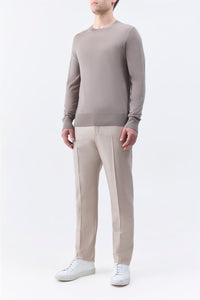 Palco Knit Crewneck in Oatmeal Merino Wool