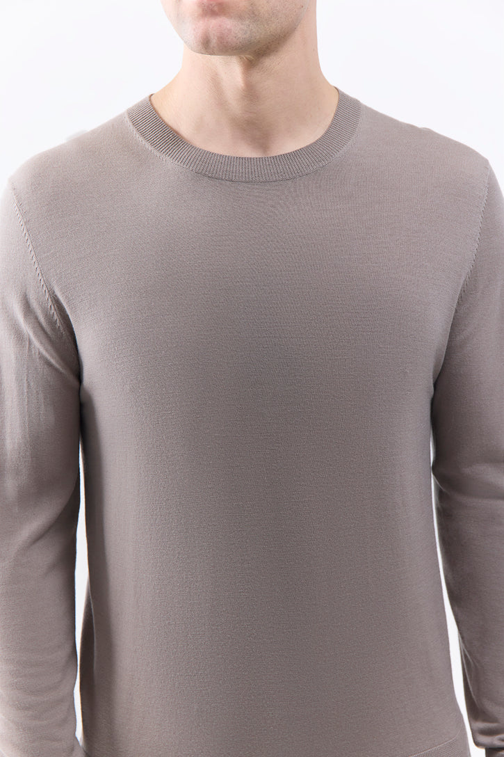 Palco Knit Crewneck in Oatmeal Merino Wool