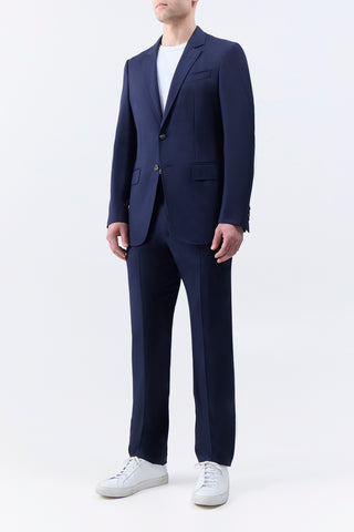 Dark Navy Wool Suit Sebastian Pant - On Model Side View | Gabriela Hearst