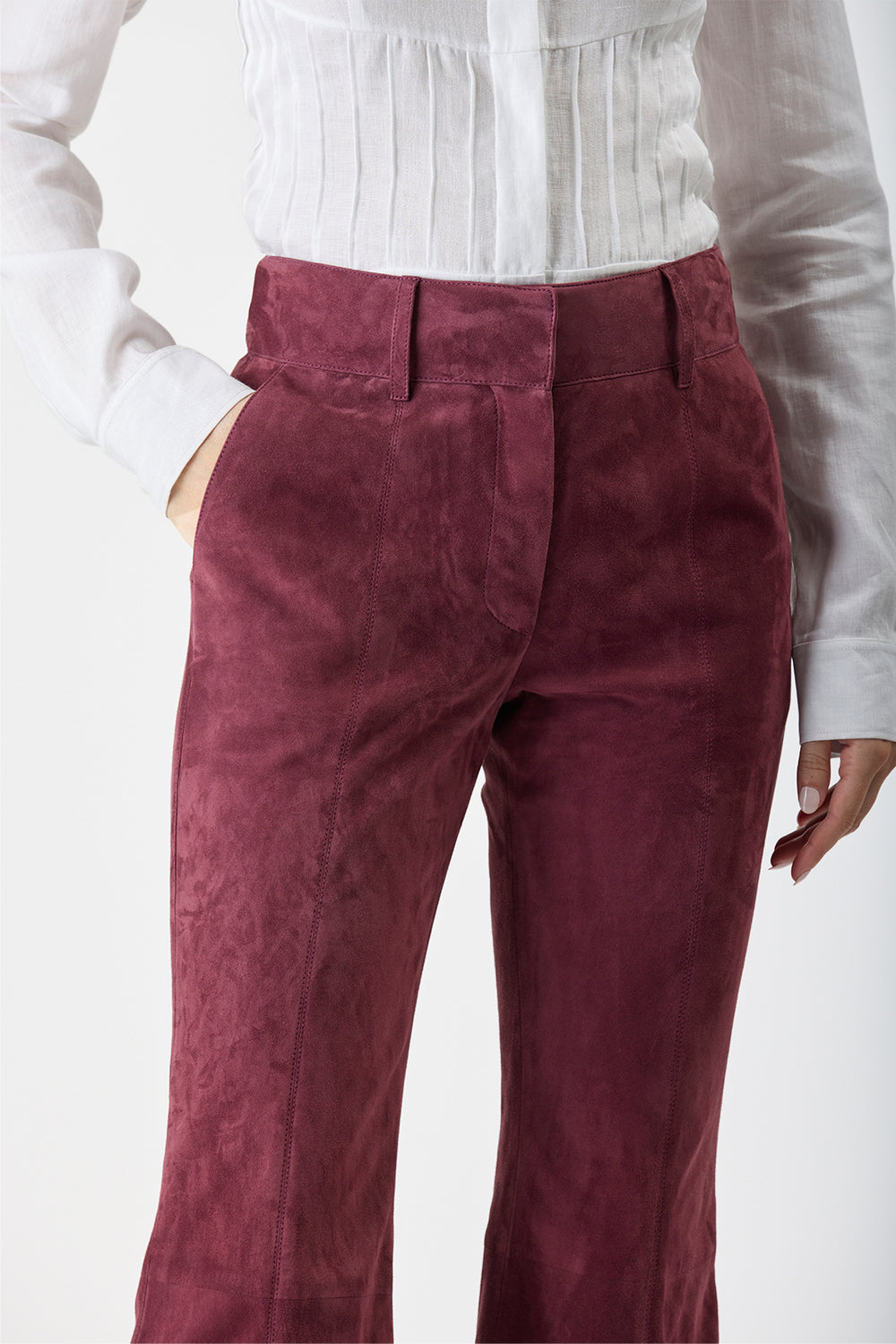 Rhein Pant in Deep Bordeaux Suede