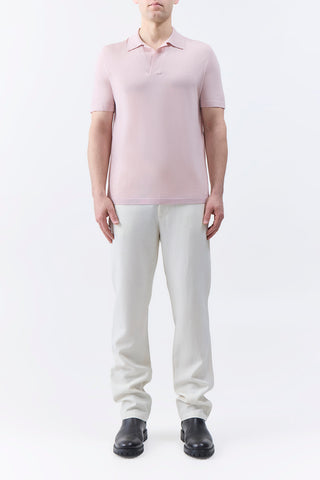 Stendhal Knit Short Sleeve Polo in Blush Cashmere