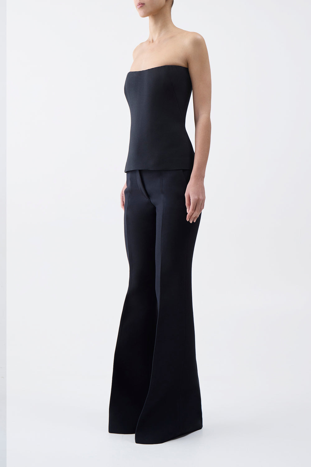 Rhein Pant in Black Wool Silk Cady – Gabriela Hearst