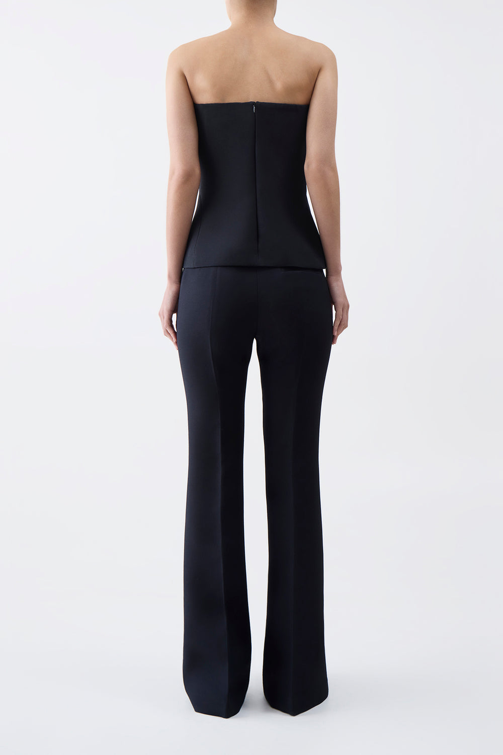 Rhein Pant in Black Wool Silk Cady