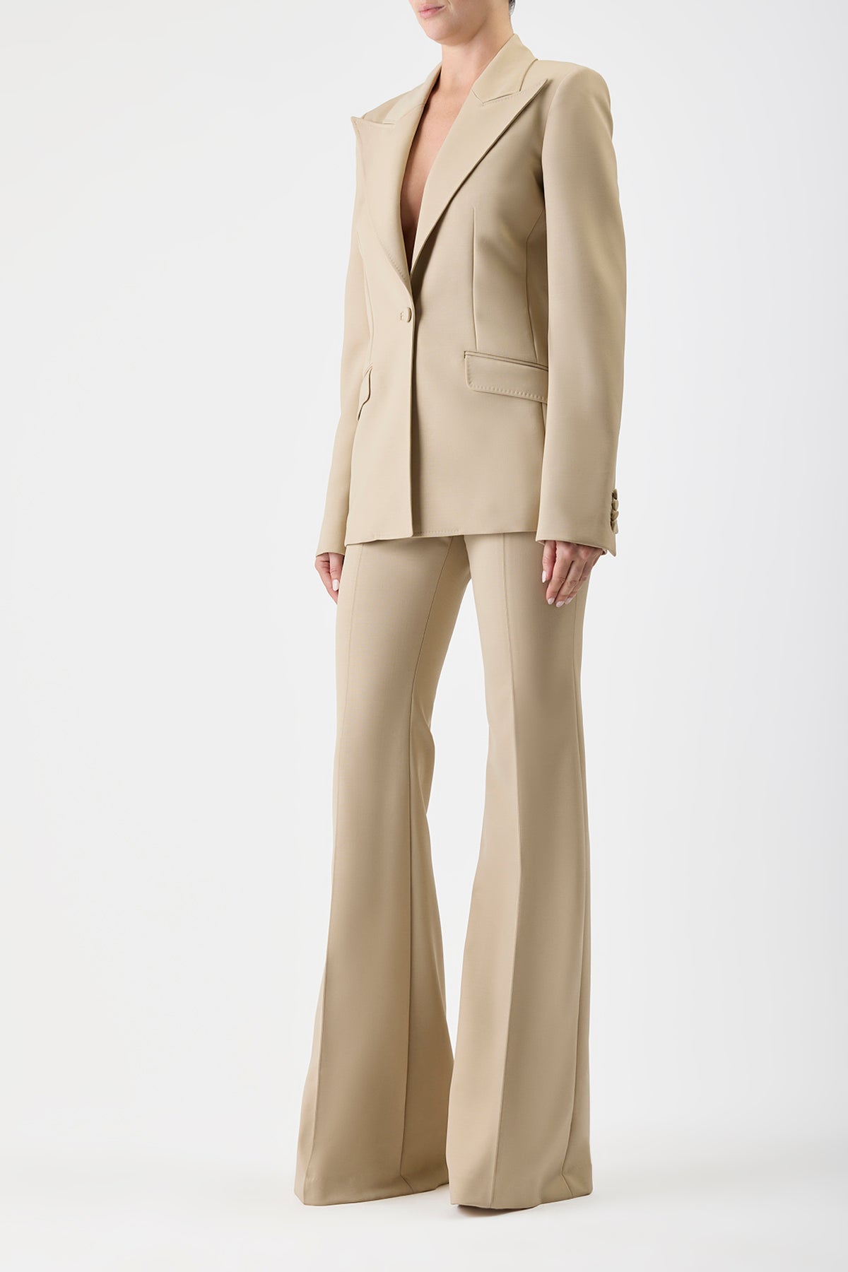 Leiva Blazer in Khaki Sportswear Wool