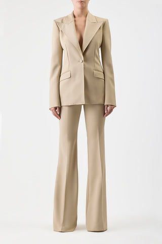 Leiva Blazer in Khaki Sportswear Wool