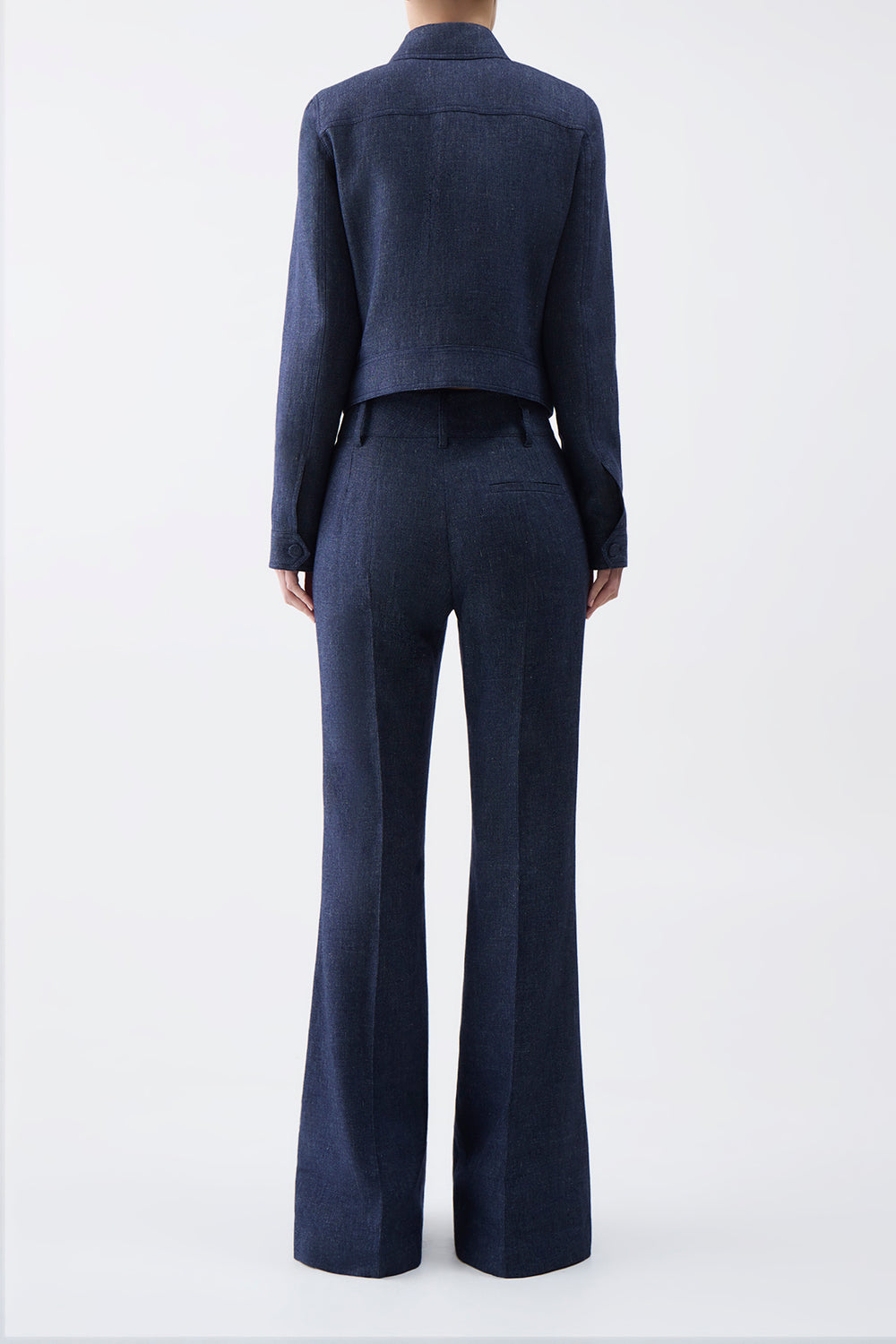 Thereza Jacket in Navy Linen Virgin Wool