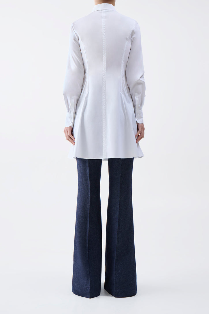 Garcia Top in White Sea Island Cotton Poplin