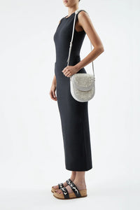 Tina Crossbody Bag in Ivory Nappa Leather with Recycled Cashmere Boucle