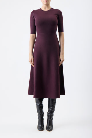 Seymore Knit Dress in Deep Bordeaux Cashmere Silk Wool