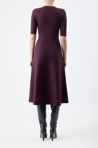 Seymore Knit Dress in Deep Bordeaux Merino Wool Cashmere