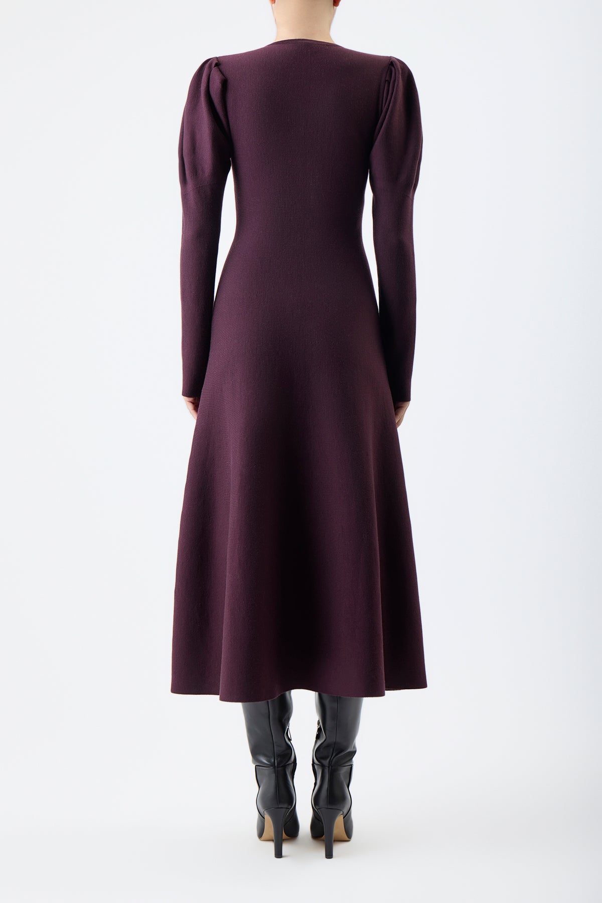 Hannah Knit Dress in Deep Bordeaux Cashmere Merino Wool