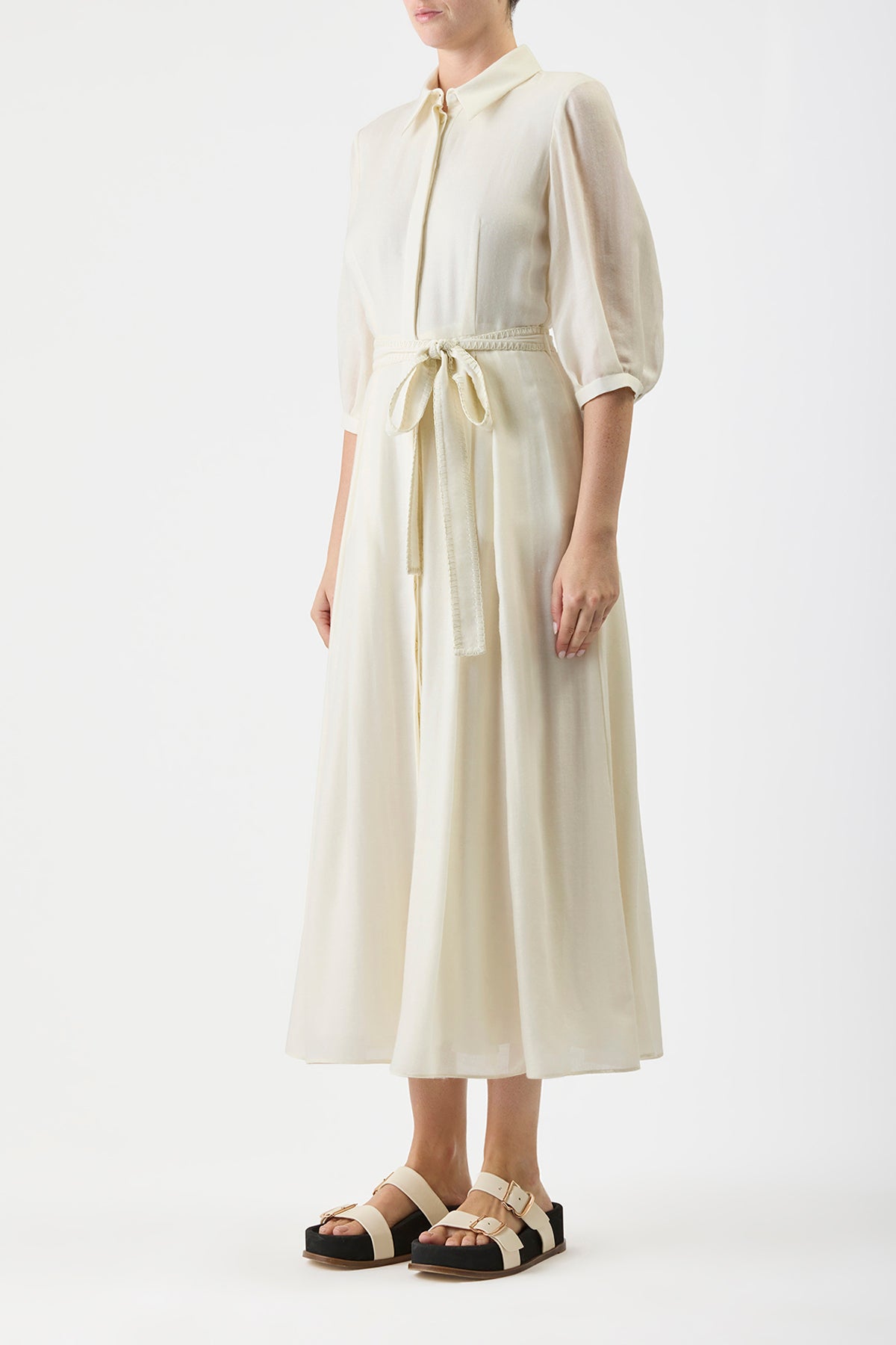 Andy Dress in Ivory Cashmere Wool