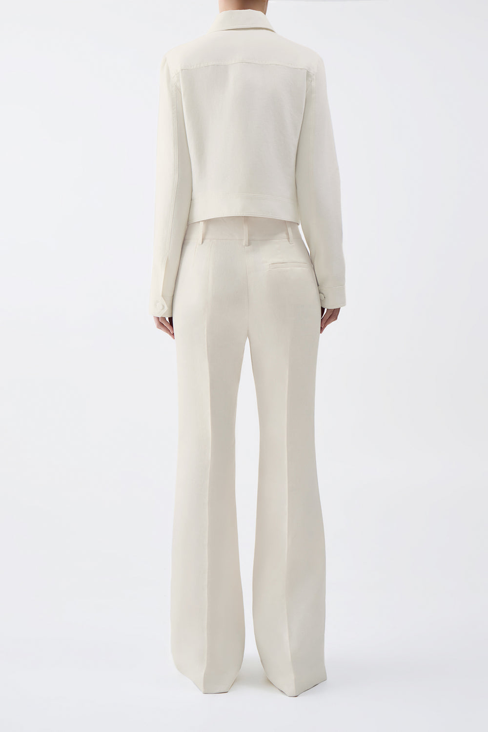 Thereza Jacket in Ivory Linen Virgin Wool