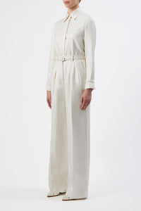 Vargas Pant in Ivory Silk