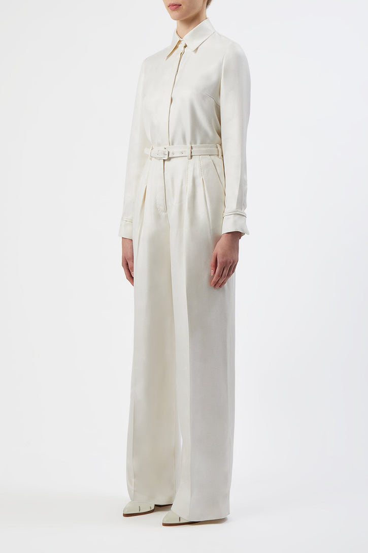 Vargas Pant in Ivory Silk