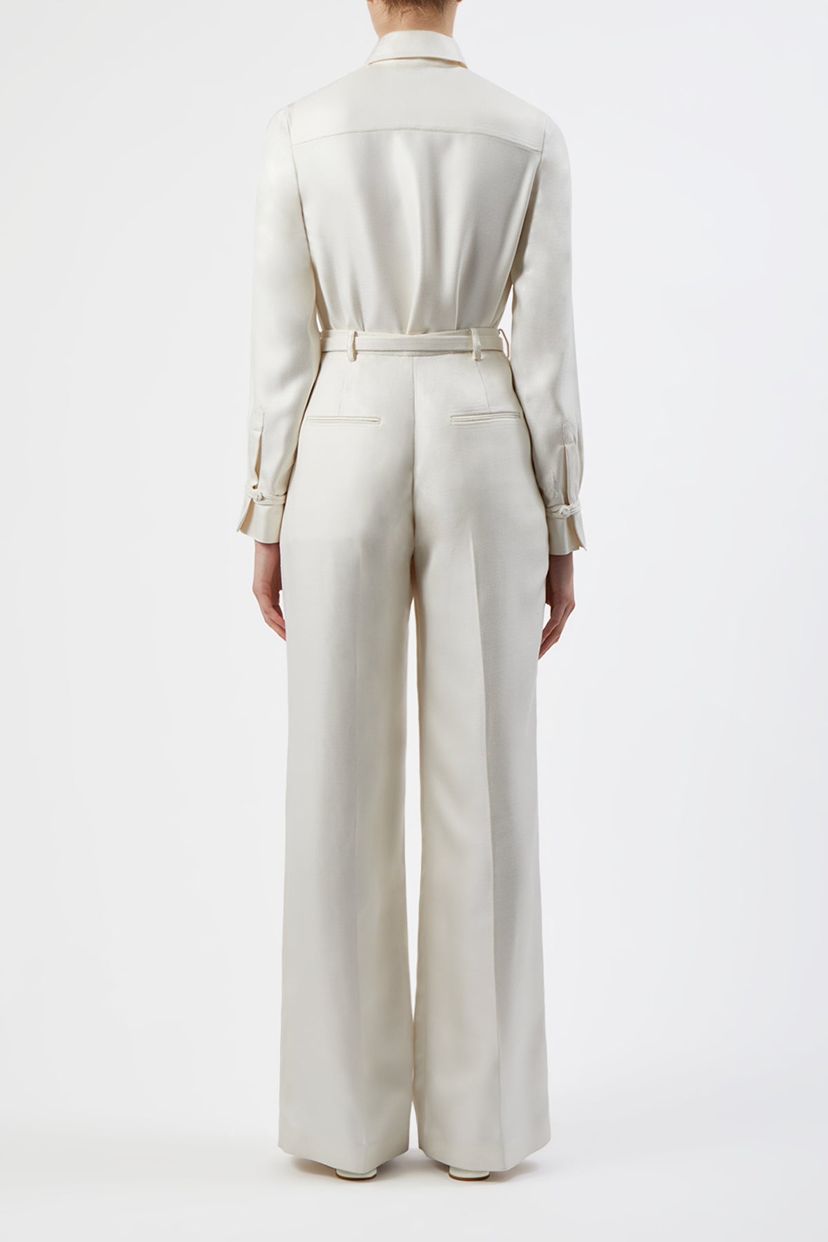 Vargas Pant in Ivory Silk